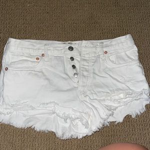 White Free People Frayed Shorts